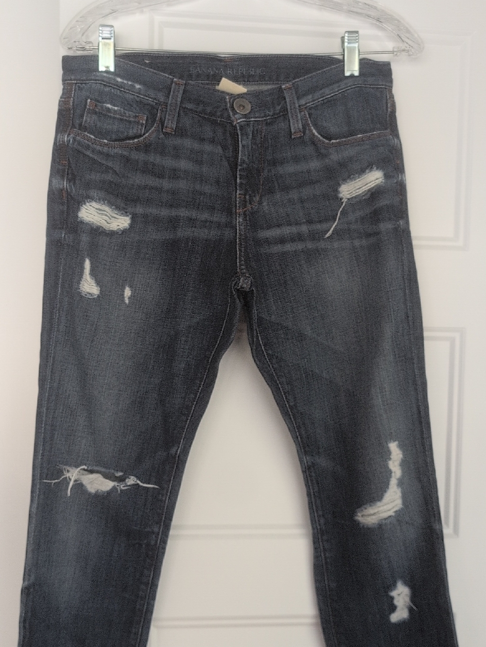 Banana Republic Women's Slim Distressed Dark Wash Jeans